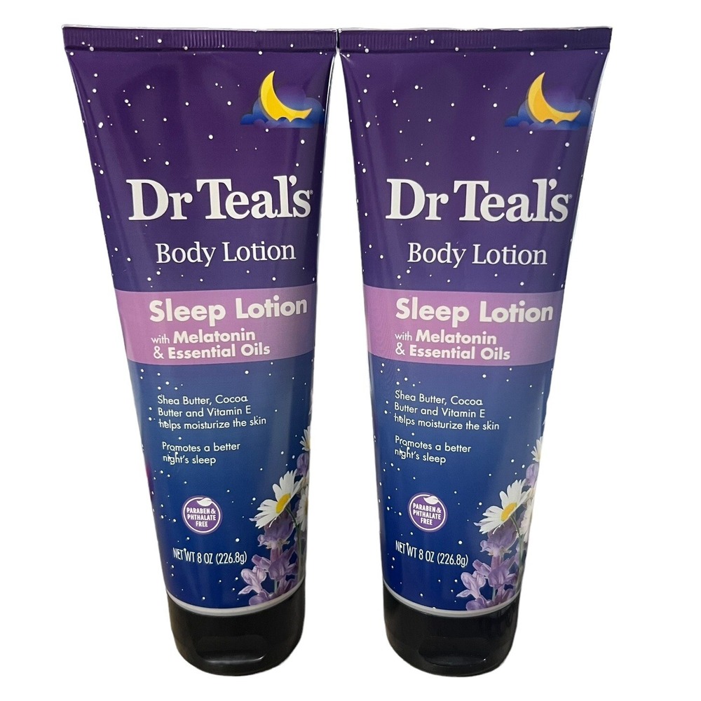 Dr Teal's Body Lotion Sleep with Melatonin & Essential Oil 8oz. New Lot Of 2